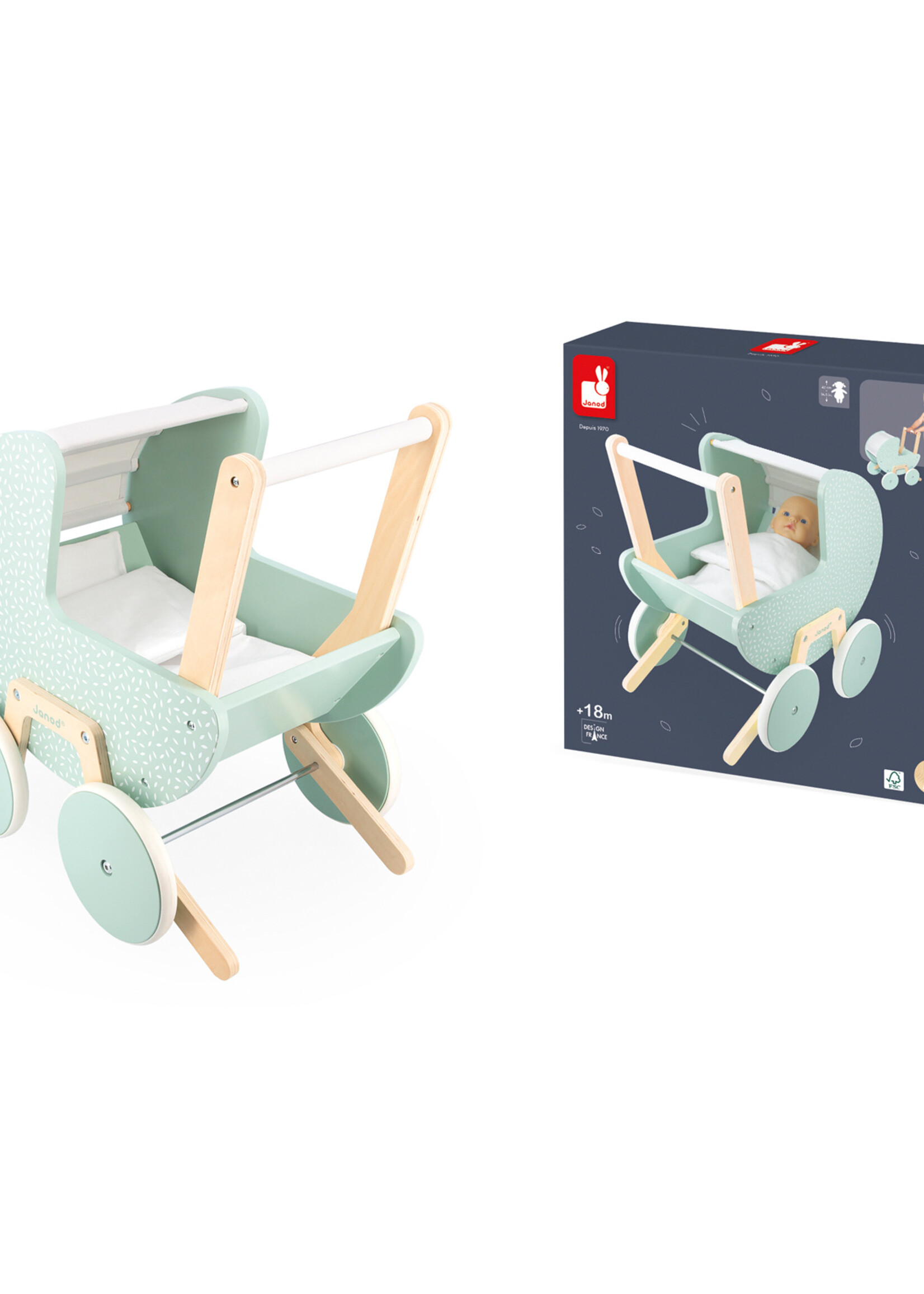 Janod Janod - Zen Poppenwagen