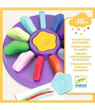 Djeco - 12 bloemenkrijtjes