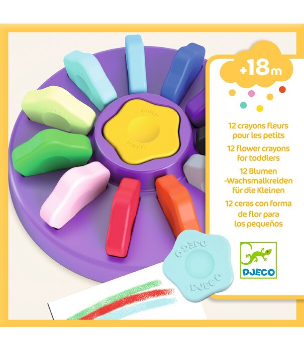 Djeco Djeco - 12 bloemenkrijtjes