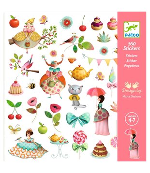 Djeco - Stickers - Thee drinken met prinsessen
