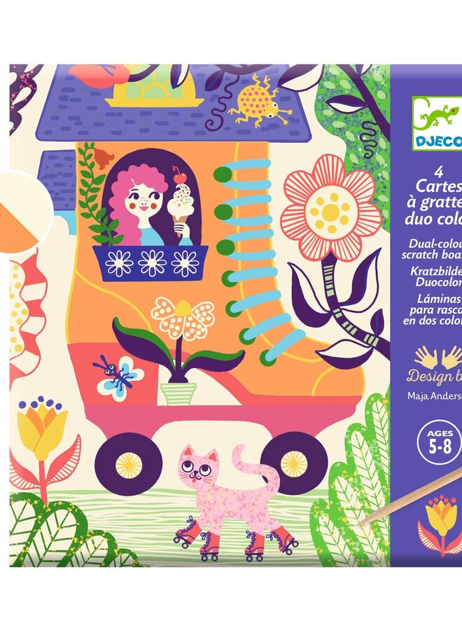 Djeco - Kraskaarten grappige huizen