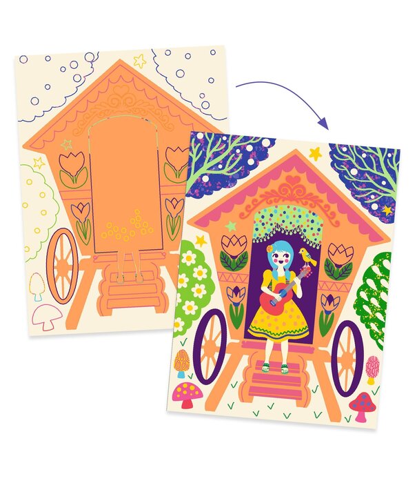 Djeco Djeco - Kraskaarten grappige huizen