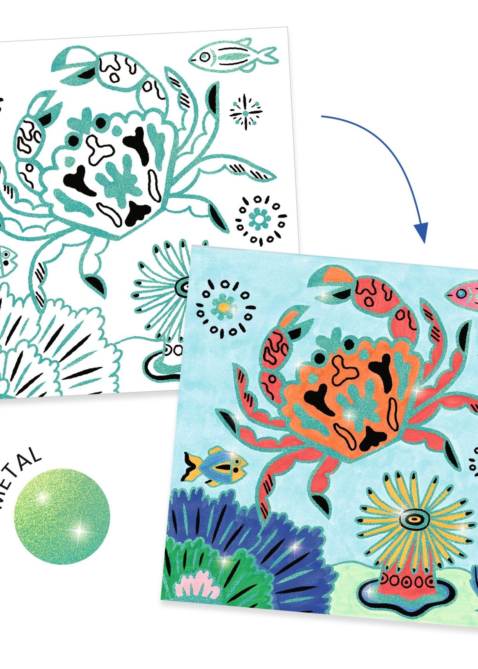 Djeco Djeco - Coloriages Brillants - Onder zee