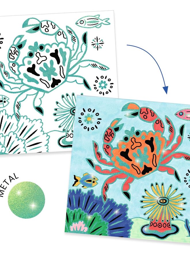 Djeco - Coloriages Brillants - Onder zee