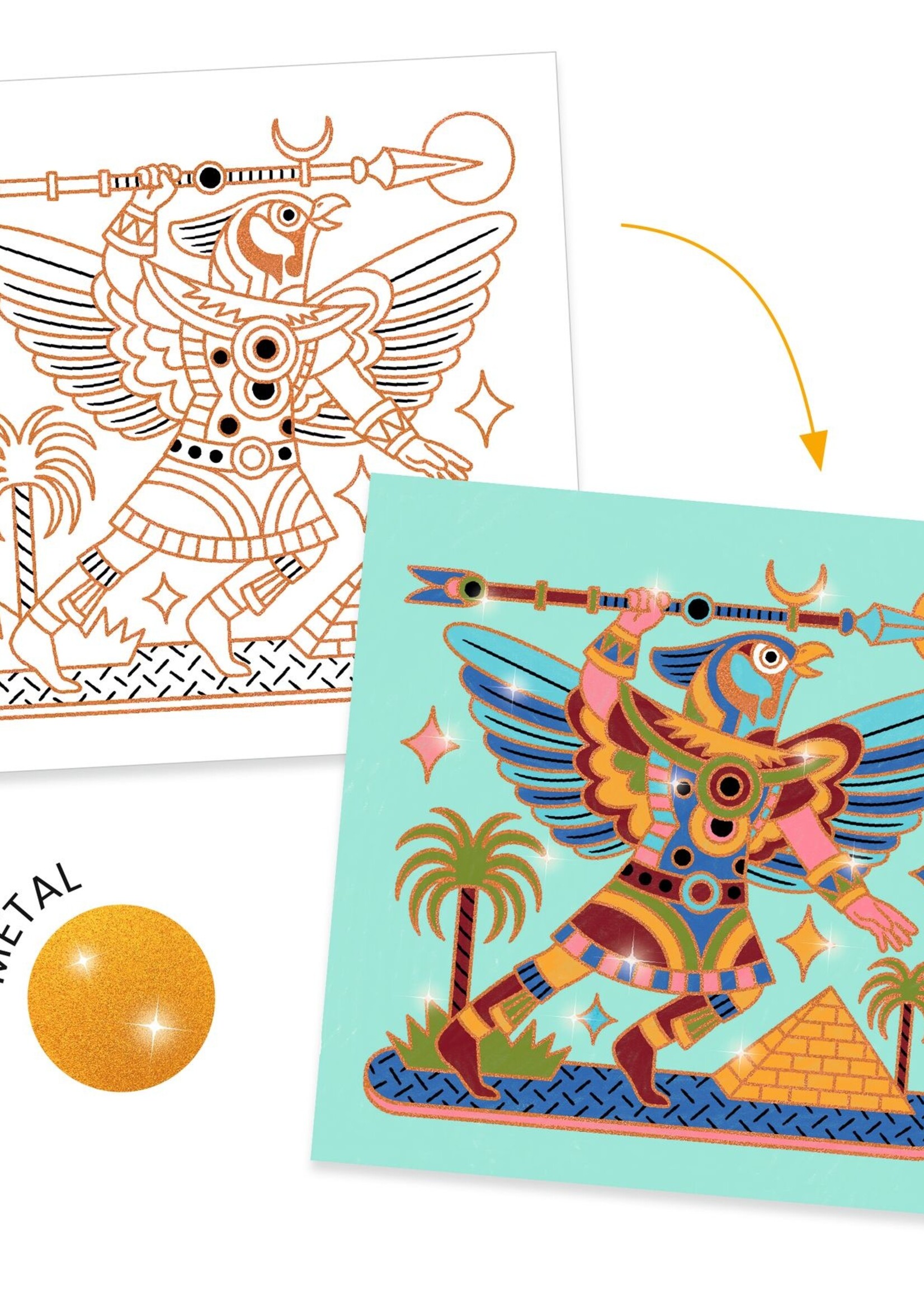 Djeco Djeco - Coloriages Brillants - Heldhaftige dieren