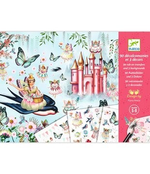 Djeco - Kleurplaten en stickers krassen - Fee