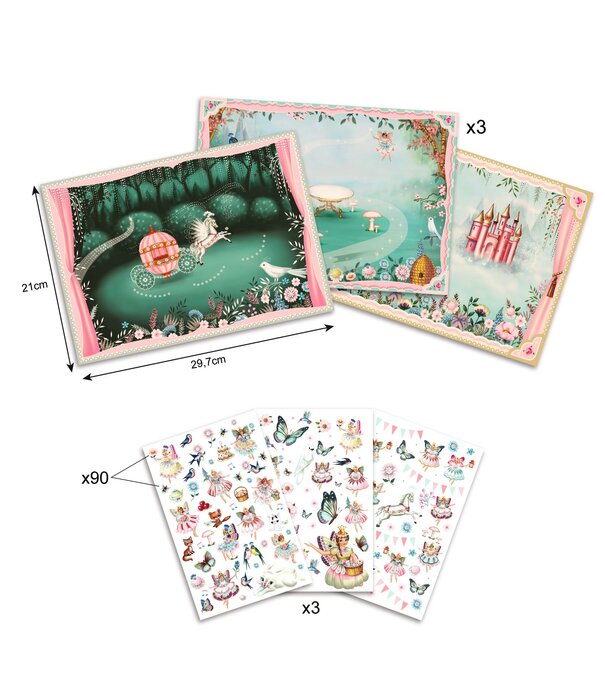 Djeco Djeco - Kleurplaten en stickers krassen - Fee