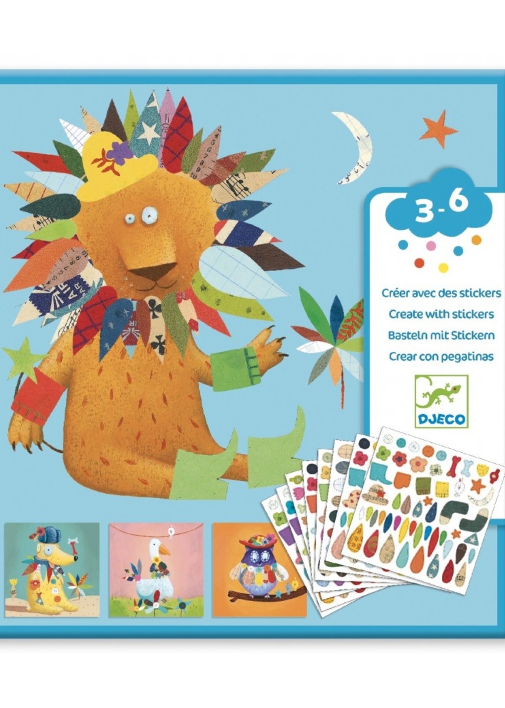 Djeco Djeco- Creëren met stickers - Dieren