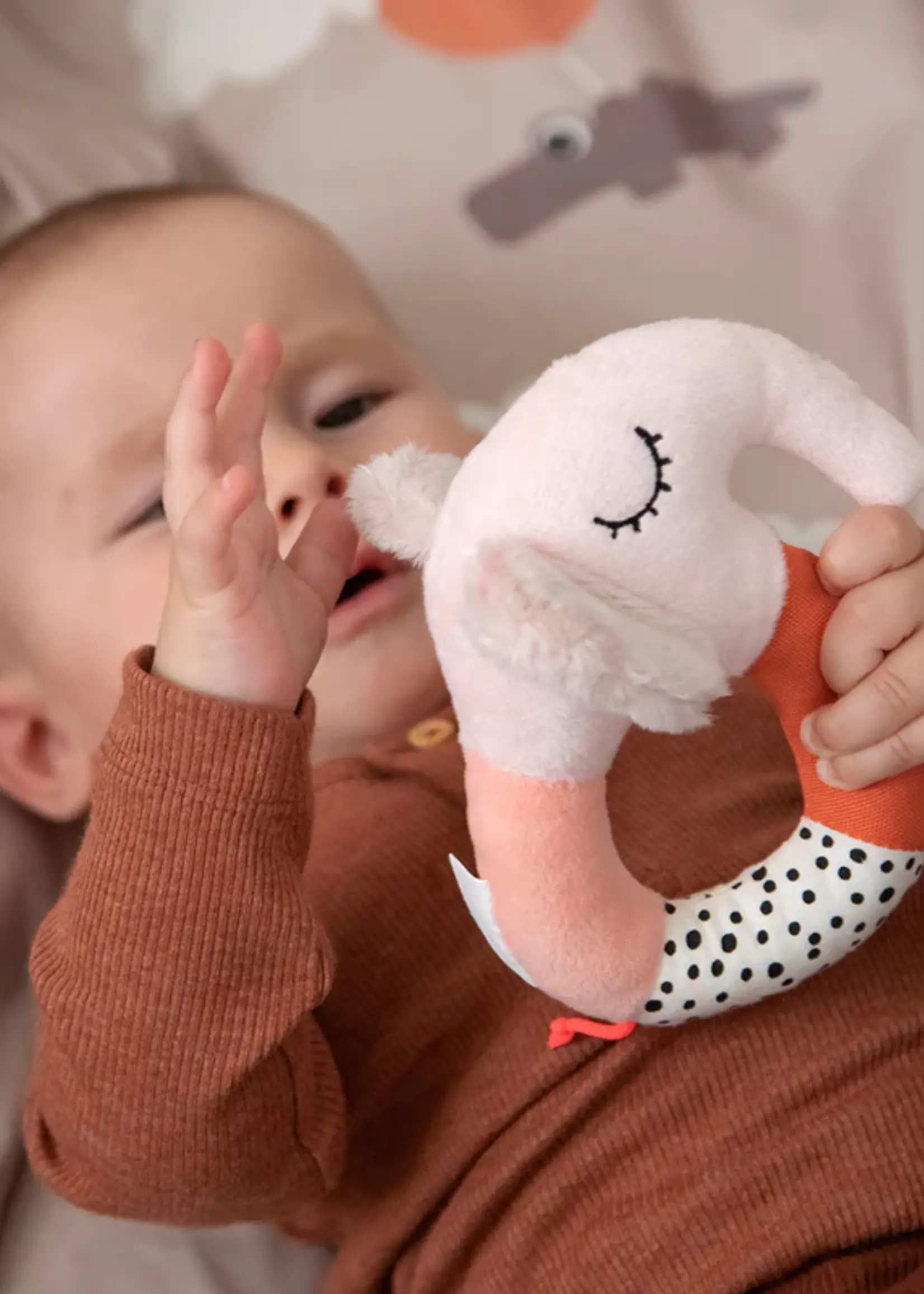 DonebyDeer Donebydeer - Sensory ring rattle - Elphee powder