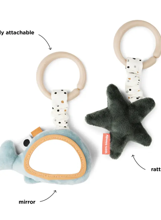 Donebydeer - Hanging activity toy 2 pcs - Wally blue