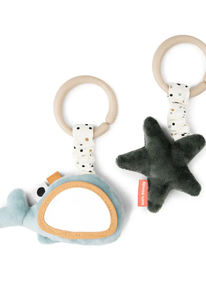 Donebydeer - Hanging activity toy 2 pcs - Wally blue