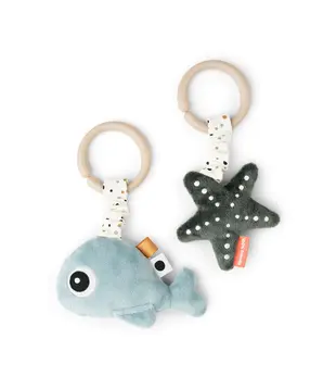 Donebydeer - Hanging activity toy 2 pcs - Wally blue