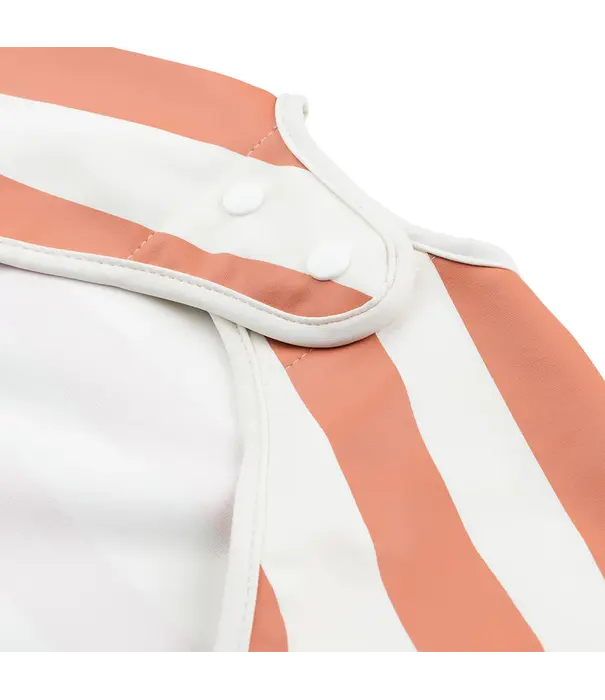 DonebyDeer Donebydeer - Sleeved pocket slabber  Stripes Papaya