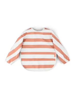 Donebydeer - Sleeved pocket slabber  Stripes Papaya