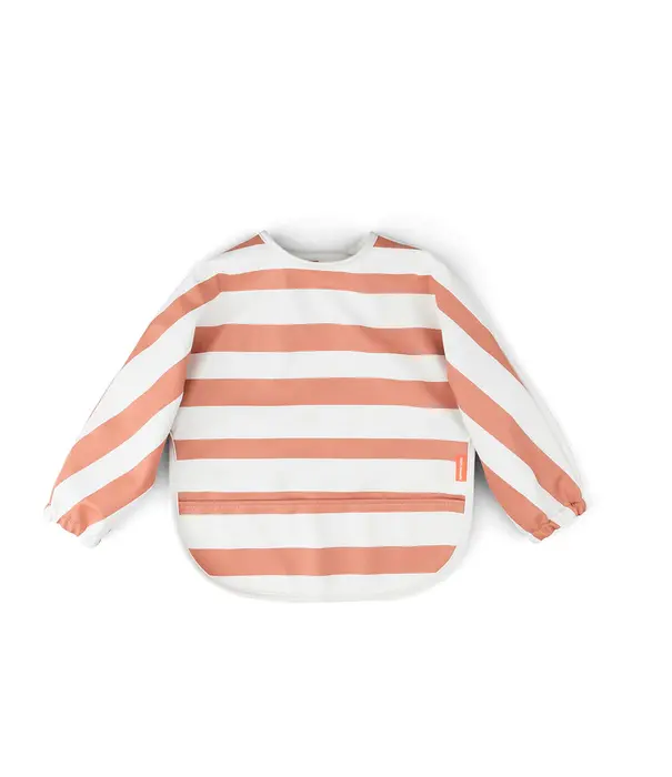 DonebyDeer Donebydeer - Sleeved pocket slabber  Stripes Papaya