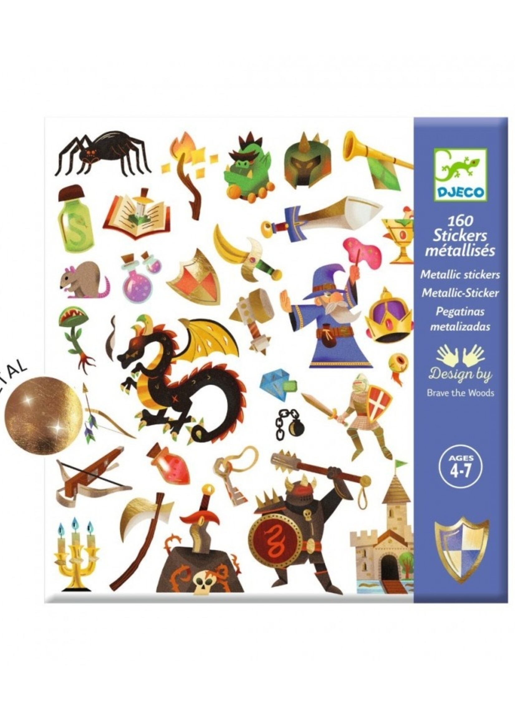 Djeco Djeco - metallic stickers - Middeleeuwse fantasie wereld