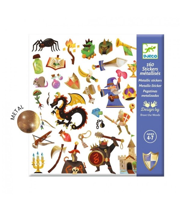 Djeco Djeco - metallic stickers - Middeleeuwse fantasie wereld