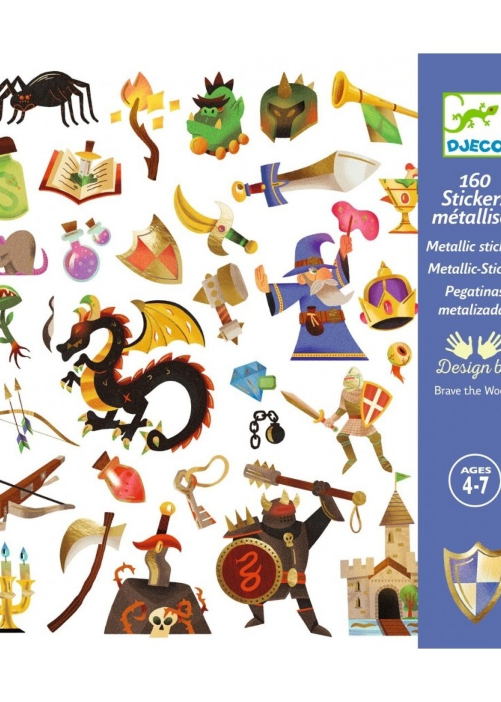 Djeco Djeco - metallic stickers - Middeleeuwse fantasie wereld