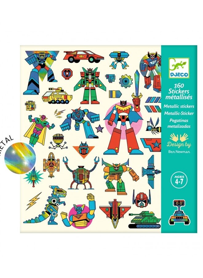 Djeco - metallic stickers - Robots