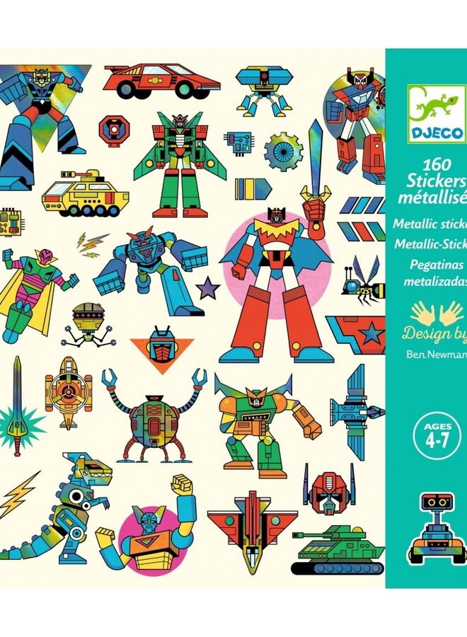 Djeco - metallic stickers - Robots