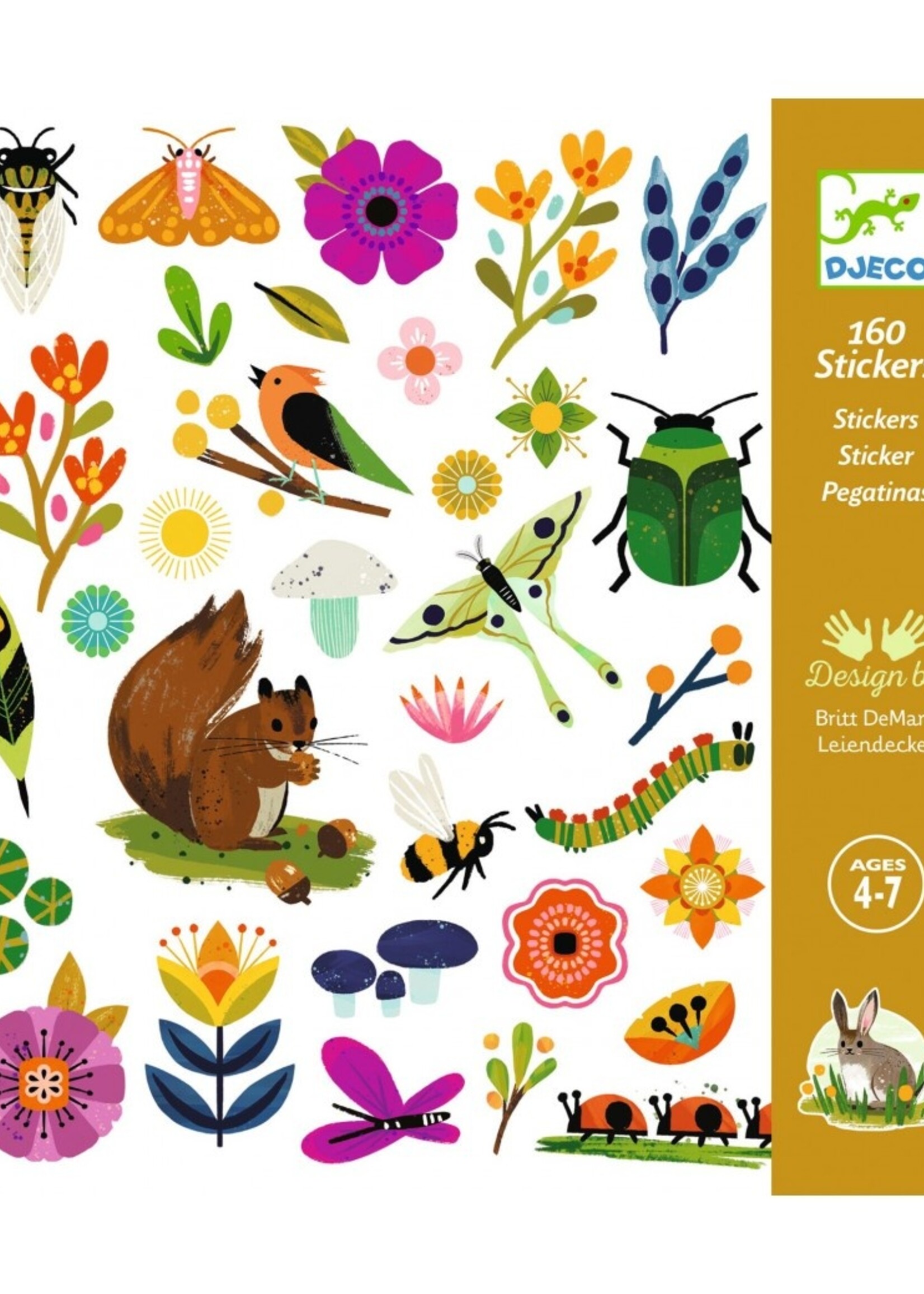 Djeco Djeco - Papieren stickers - Dieren uit de tuin