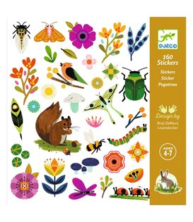 Djeco - Papieren stickers - Dieren uit de tuin