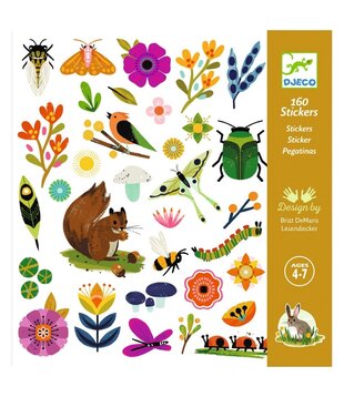 Djeco - Papieren stickers - Dieren uit de tuin
