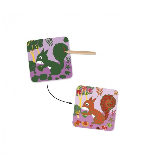 Djeco Djeco - Scratch cards for little ones - Bosdieren