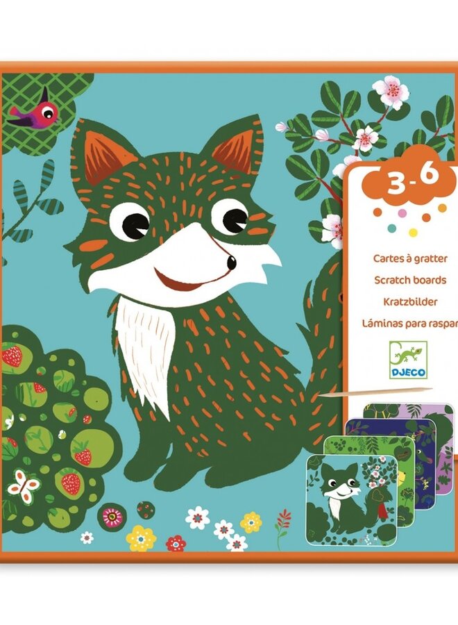 Djeco - Scratch cards for little ones - Bosdieren