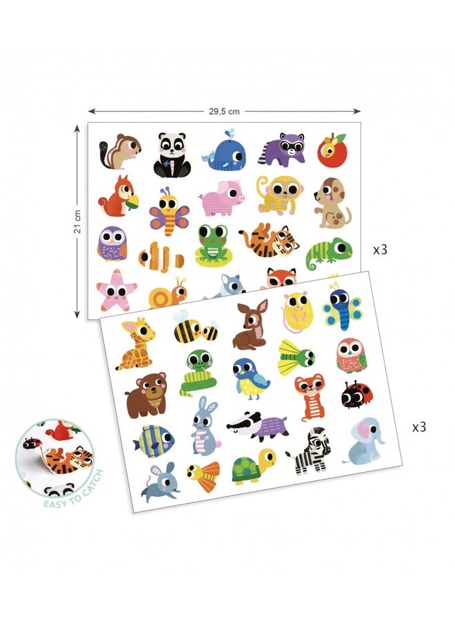 Djeco - Grote stickers -baby dieren