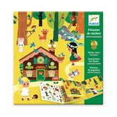 Djeco - Boekje met achtergrond en herbruikbare stickers - Het magische bos