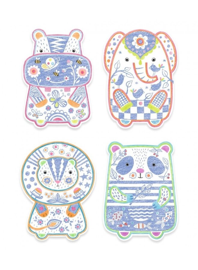Djeco - Magic Colouring - Wild animals
