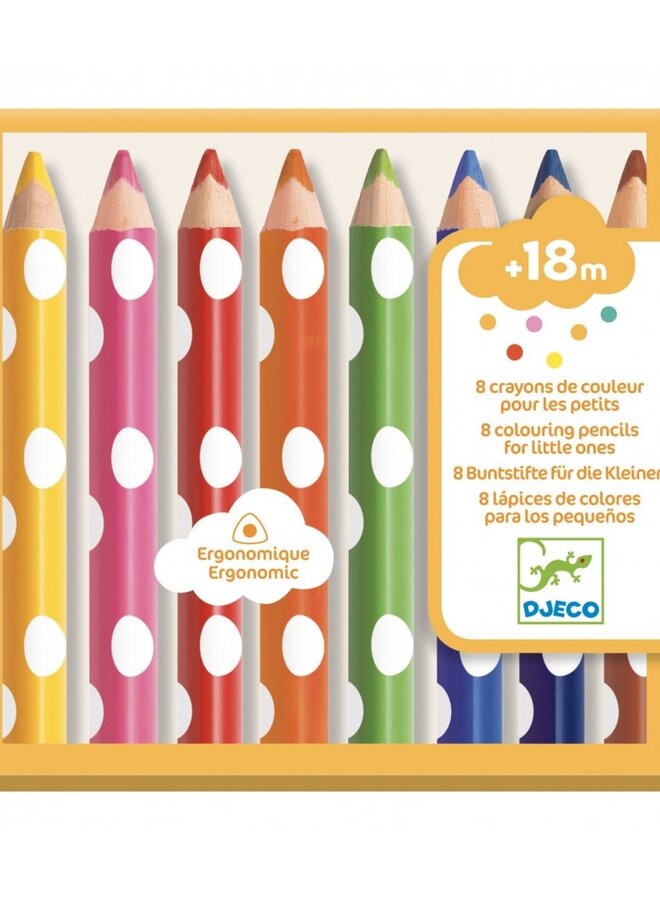Djeco - 8 kleurpotloden vanaf 18 mnd