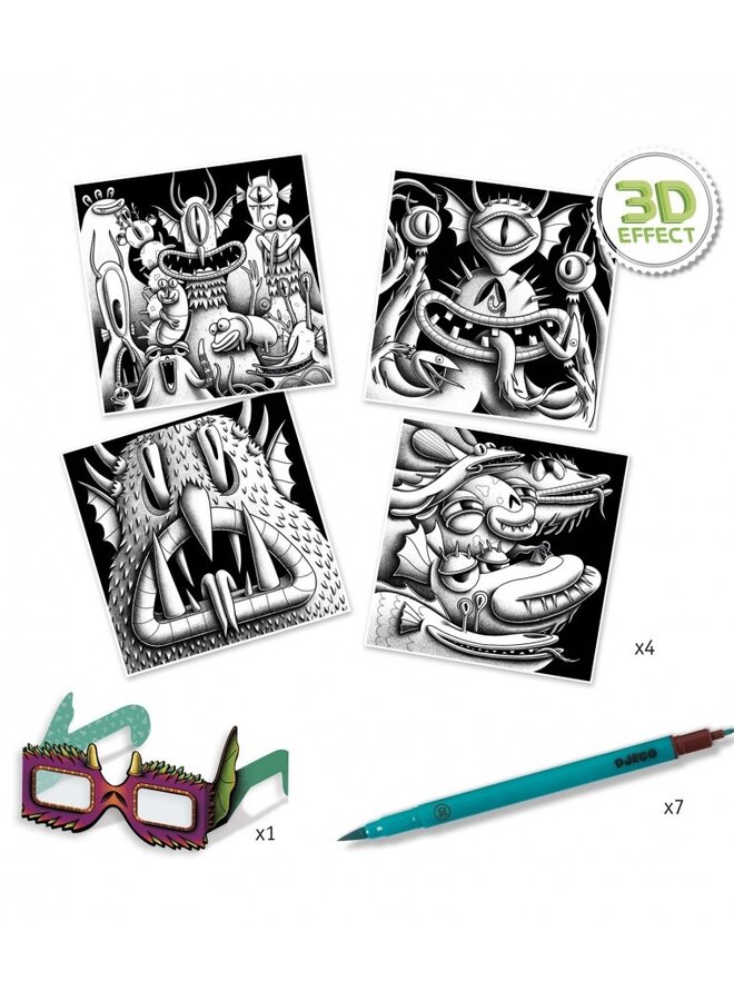 Djeco - 3D-kleuren - Funny freaks