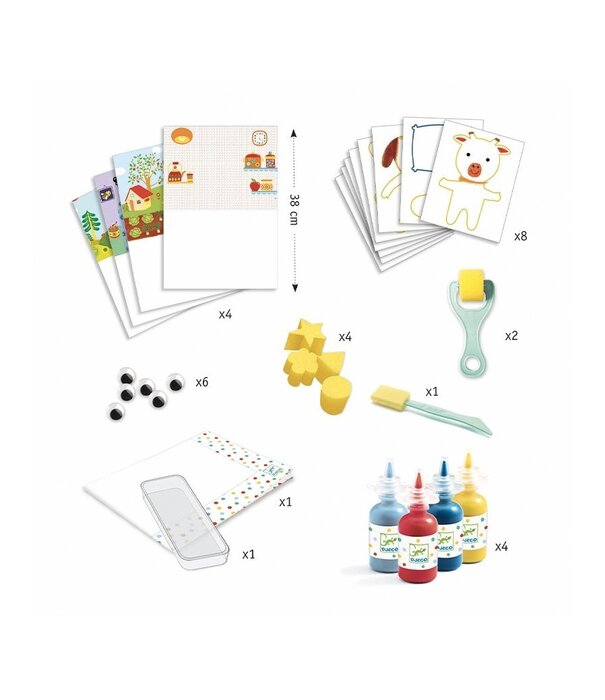 Djeco Djeco - Schilderen met een spons - De avonturen van kleine dieren