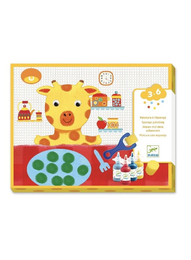 Djeco - Schilderen met een spons - De avonturen van kleine dieren