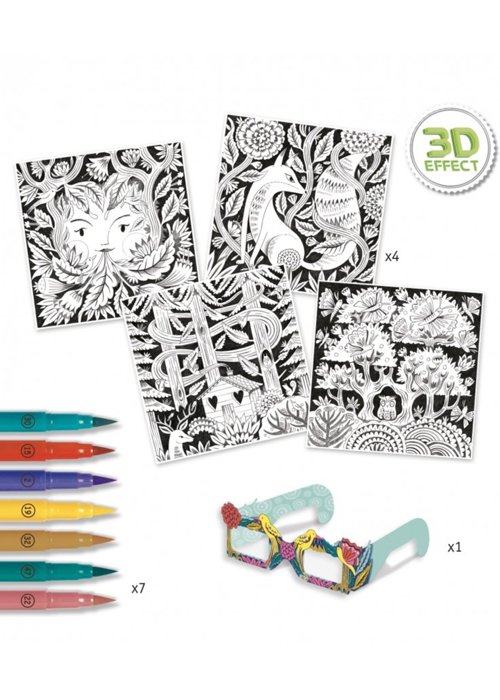 Djeco Djeco - 3D kleuren - Fantasie bos