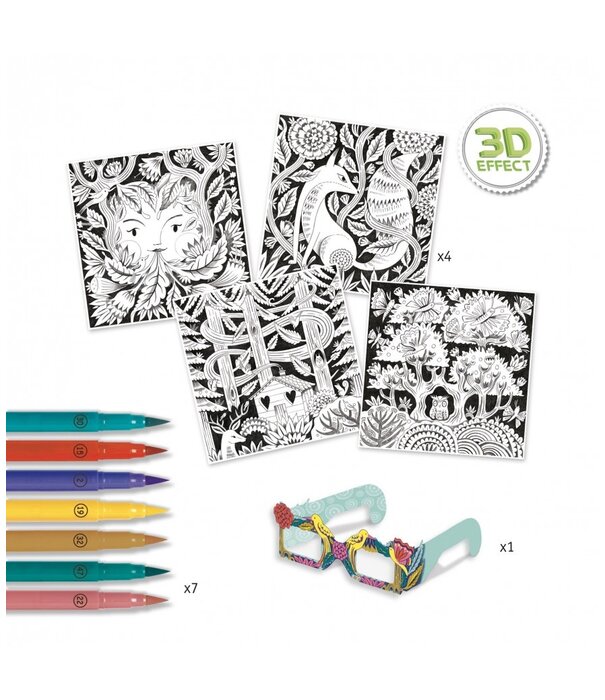 Djeco Djeco - 3D kleuren - Fantasie bos