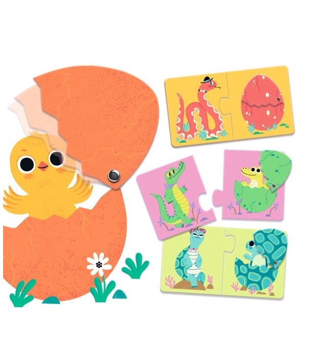 Djeco Djeco - Puzzel duo Grappige eieren