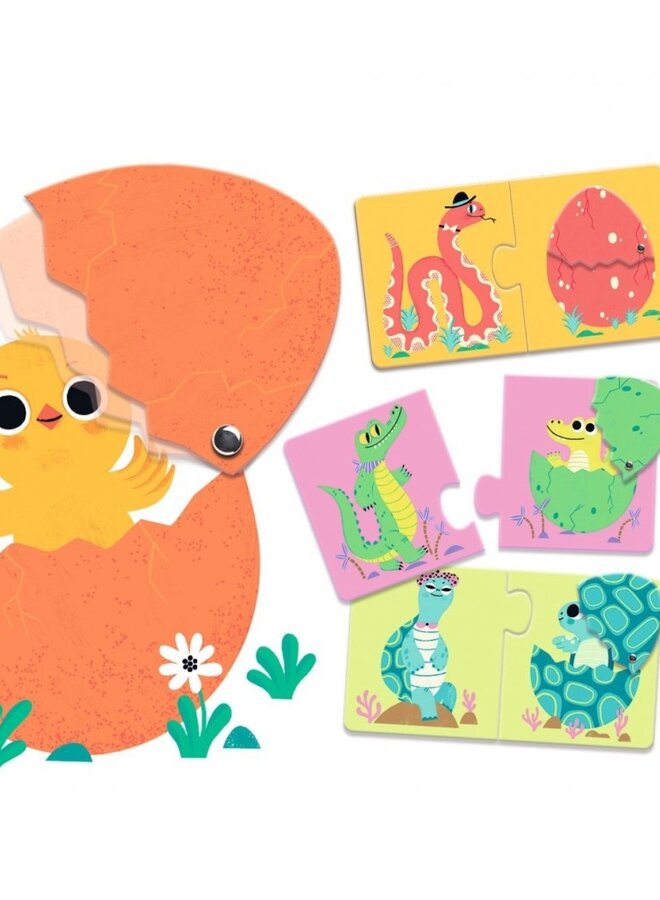 Djeco - Puzzel duo Grappige eieren