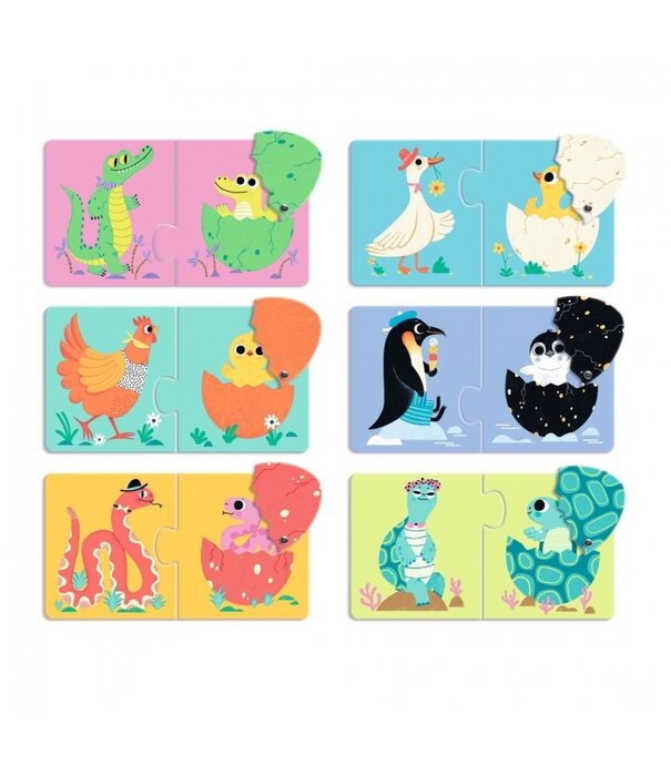 Djeco Djeco - Puzzel duo Grappige eieren