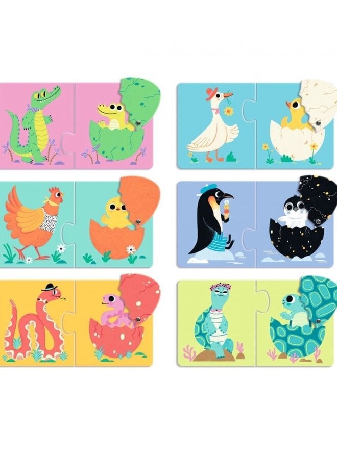 Djeco - Puzzel duo Grappige eieren