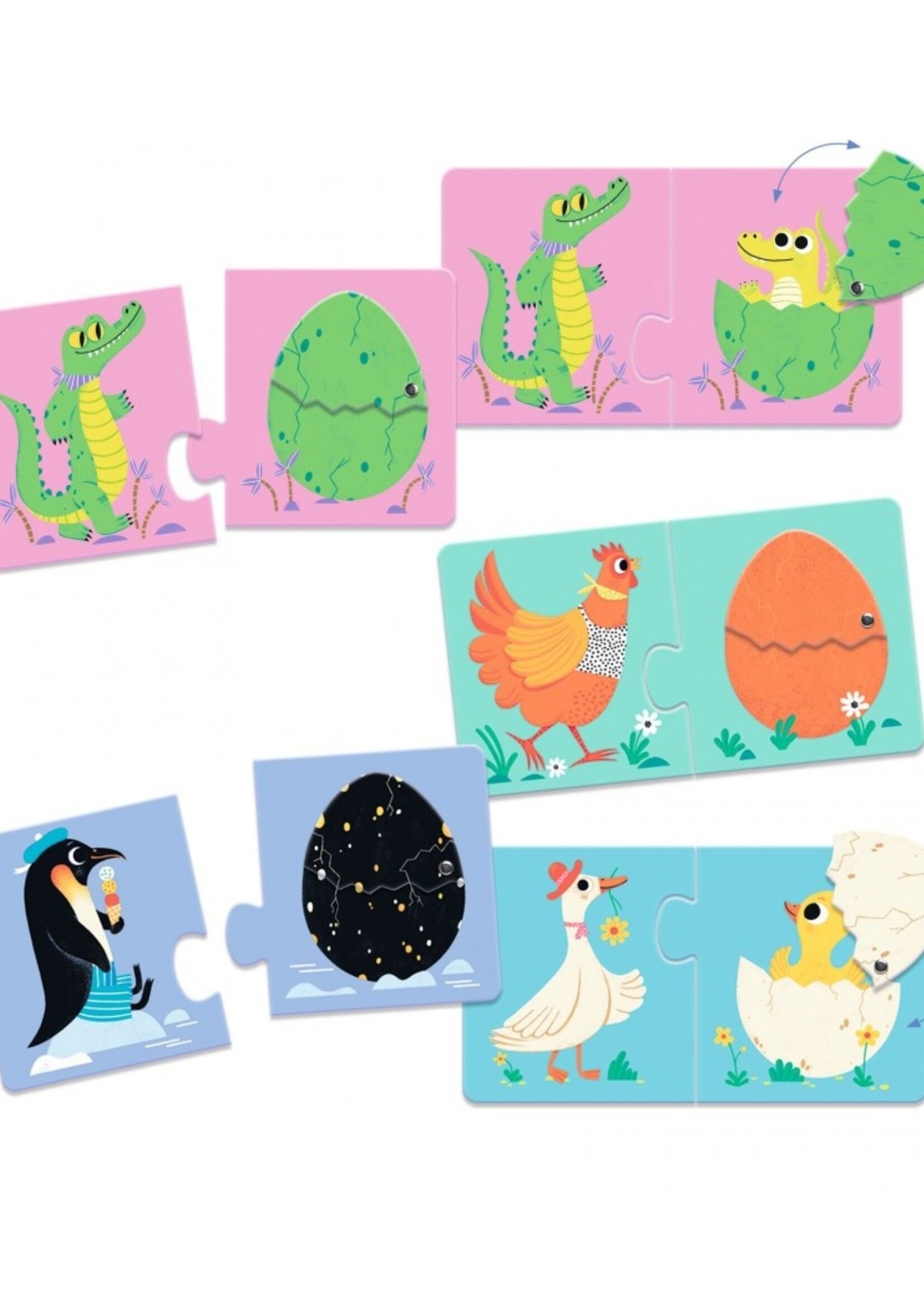 Djeco Djeco - Puzzel duo Grappige eieren