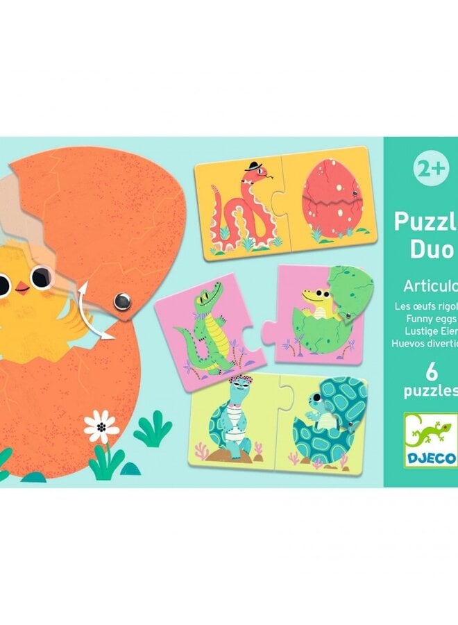 Djeco - Puzzel duo Grappige eieren