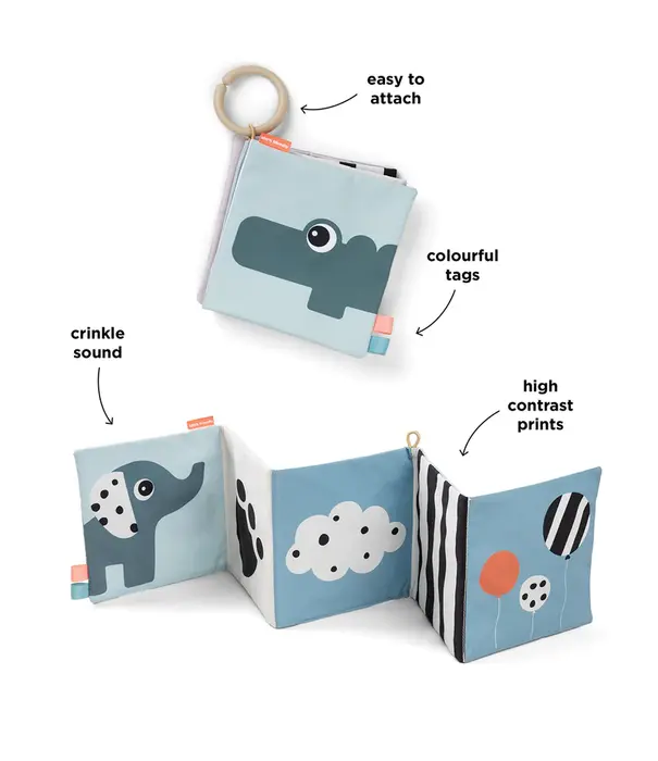 DonebyDeer Done by Deer - Fold-out soft book Deer friends colour