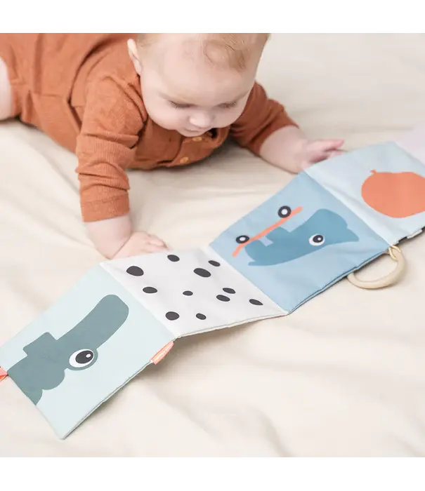 DonebyDeer Done by Deer - Fold-out soft book Deer friends colour