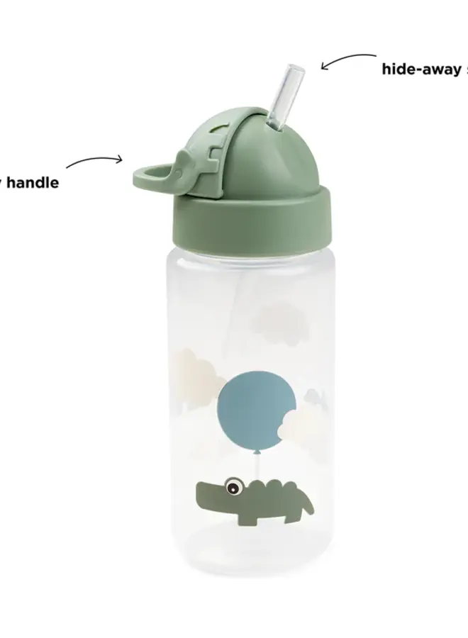 Done by Deer - Straw bottle - Croco Green