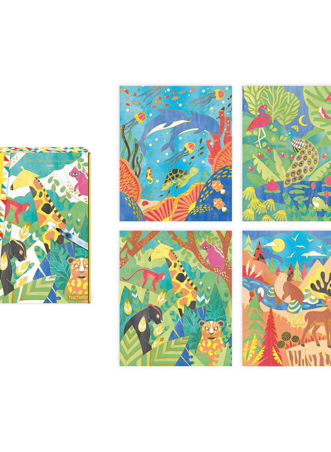 Janod Atelier - Gouden plaatje dieren verven