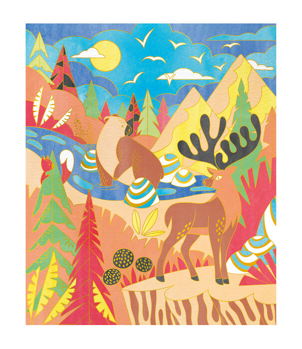 Janod Janod Atelier - Gouden plaatje dieren verven