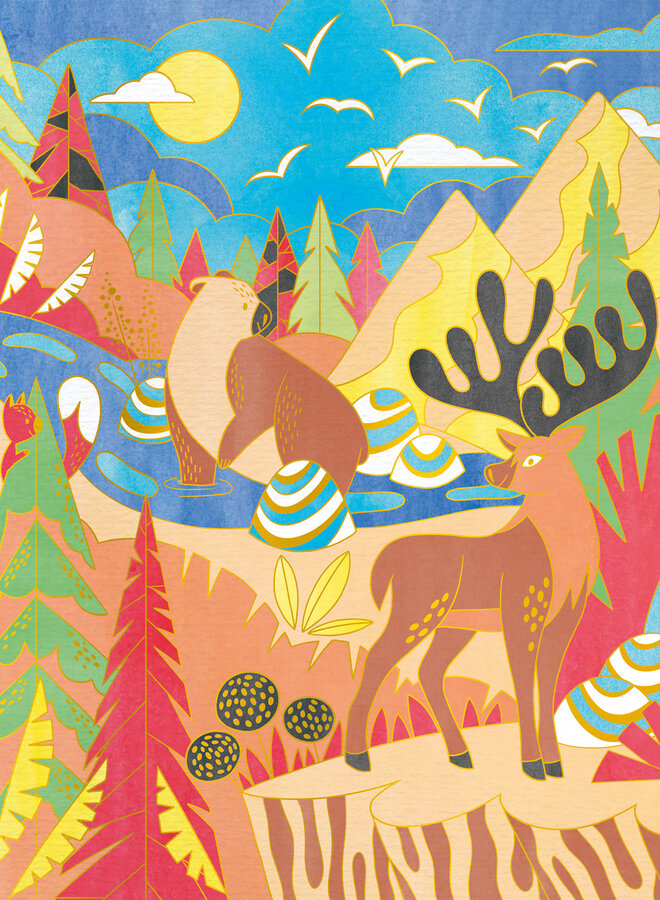 Janod Atelier - Gouden plaatje dieren verven